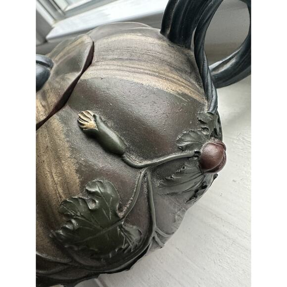 Zisha teapot Clay Pumpkin Gongfu Tea Pot Lady Bug Brown Handmade Yixing 5.5x3” - Picture 2 of 16